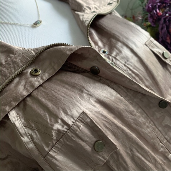 Just B Taupe Satin Utility Jacket - Picture 5 of 8